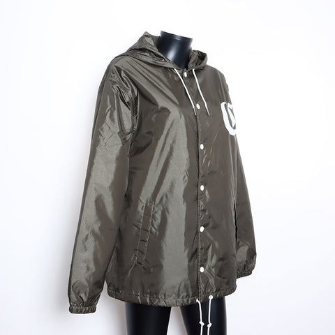 塞琳大小：44徽标灯尼龙夹克绿色WS11968