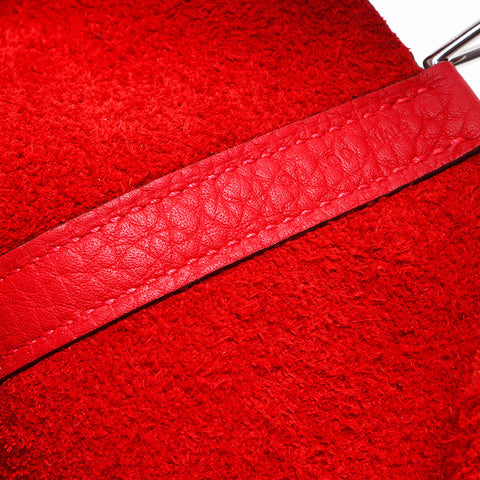 HERMES Taurillon Clemence Picotin Lock PM B stamp PM Handbag Red WS11977