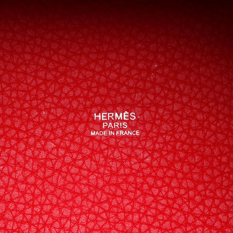 HERMES Taurillon Clemence Picotin Lock PM B stamp PM Handbag Red WS11977