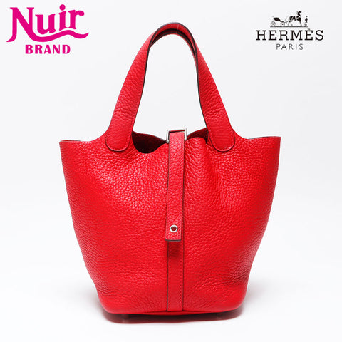 Hermes Hermes Torrillon Clemence Picotin Lock PM B Gravé PM Handbag Red WS11977