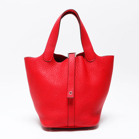 エルメス HERMES トリヨンクレマンス ピコタンロック PM B刻印 PM ハンドバッグ レッド WS11977