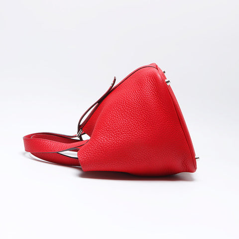 HERMES Taurillon Clemence Picotin Lock PM B 印章 PM 手提包 红色 WS11977