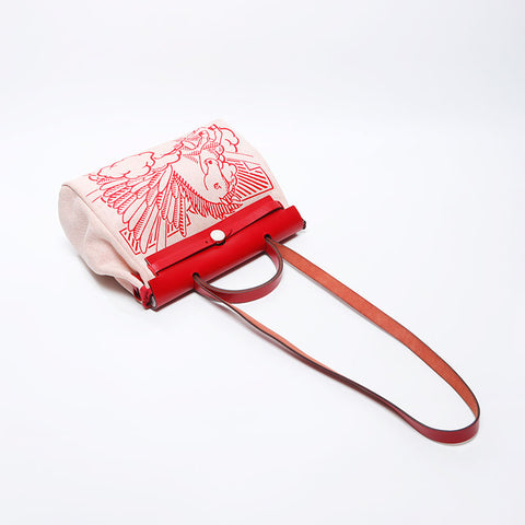 爱马仕爱马仕（Hermes Hermes Ale Bag Zip PM）PM帆布Pegasus Pop Rouge pimant肩带红色WS11978