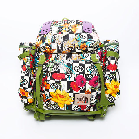 gucci north face backpack Gucci ×The North Face Flower Print Backpack/Daypack Multicolor WS11981 – NUIR VINTAGE