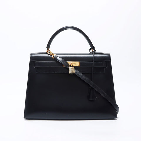 HERMES HERMES KELLY 32◻︎B刻有1998年手提包黑色WS11982