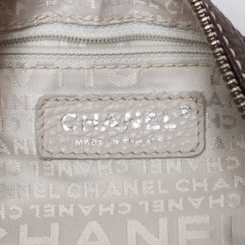 シャネル CHANEL 2003年-2004年 フリンジ 8番台 レザー ロゴ ハンドバッグ ブラウン WS11984