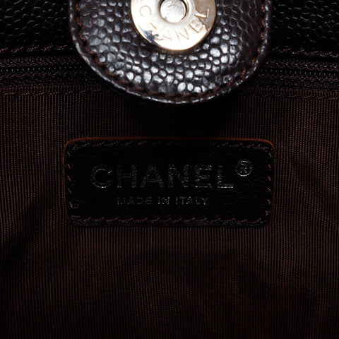 シャネル CHANEL 2007年-2008年 ココマーク キャビアスキン 11番台 PST ショルダーバッグ ブラウン WS11989