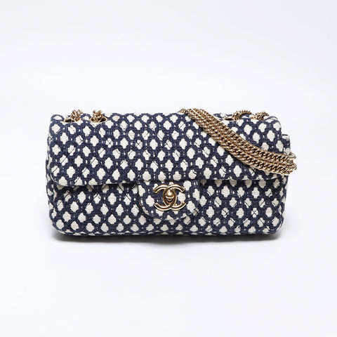 Chanel CHANEL 2008-2009 Knit Cotton Chain Flap Shoulder Bag