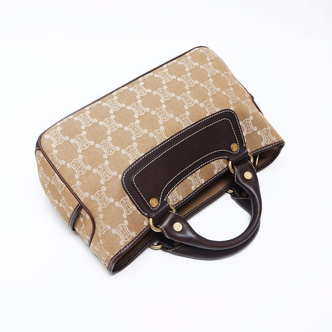 CELINE Canvas Triomphe Boogie Macadam Handbag beige WS12002