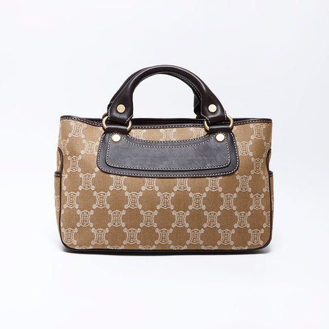 CELINE Canvas Triomphe Boogie Macadam Handbag beige WS12002
