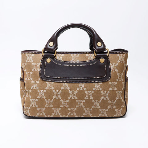 CELINE Canvas Triomphe Boogie Macadam Handbag beige WS12002