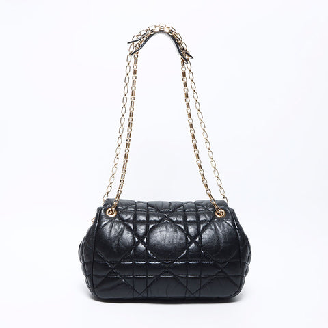 クリスチャンディオール Christian Dior Milly La Foret レザー カナージュ ショルダーバッグ ブラック WS12004