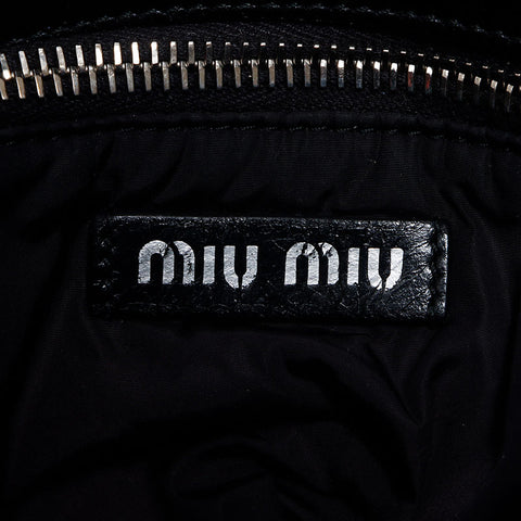 Miu Miu Miu Vittero Shine Leather Logo 21SS Small Silver Fittings 2022 Shoulder Bag Black WS12006