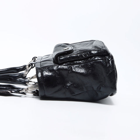 Miu Miu Miu Vittero Shine Leather Logo 21SS Small Silver Fittings 2022 Shoulder Bag Black WS12006