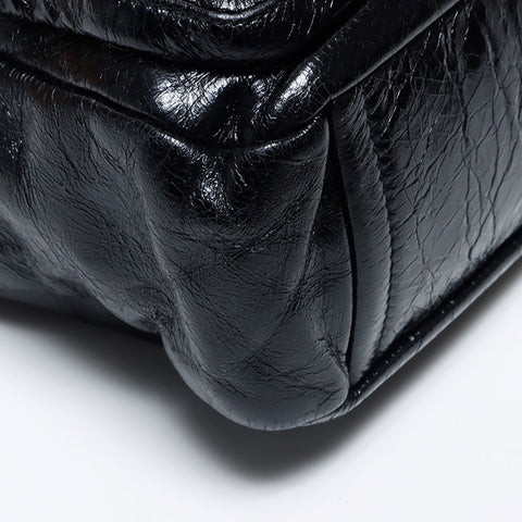 Miu Miu Miu Vittero Shine Leather Logo 21SS Small Silver Fittings 2022 Shoulder Bag Black WS12006