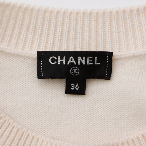 Taille de Chanel: 36 Logo tricot blanc ws12102