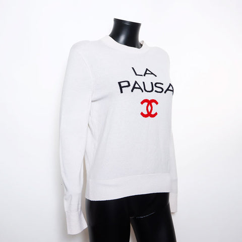 Taille de Chanel: 36 Logo tricot blanc ws12102