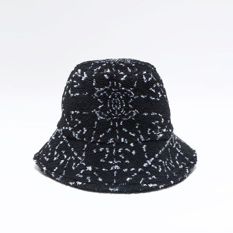 CHANEL Mixed Fiber COCO Mark Camellia Boa Size:S hat black WS12026