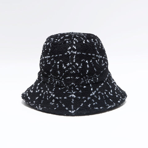 CHANEL Mixed Fiber COCO Mark Camellia Boa Size:S hat black WS12026
