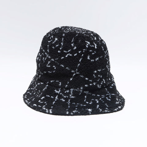 CHANEL Mixed Fiber COCO Mark Camellia Boa Size:S hat black WS12026