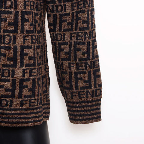 フェンディ FENDI ズッカ柄 総柄 ニット ブラウン WS12039