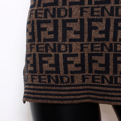 フェンディ FENDI ズッカ柄 総柄 ニット ブラウン WS12039