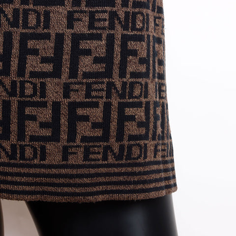 フェンディ FENDI ズッカ柄 総柄 ニット ブラウン WS12039