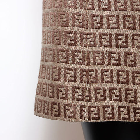 Fendi Größe: 40 Zucchino Muster All-Over Coat Beige WS12043