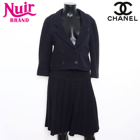 シャネル CHANEL Size:38 01P 2001年 ココボタン セットアップ スーツ ネイビー WS12044