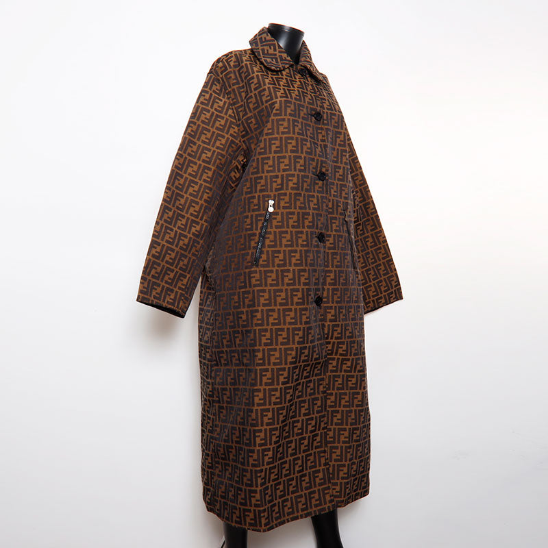 フェンディ FENDI ズッカ柄 総柄 リバーシブル コート ブラウン