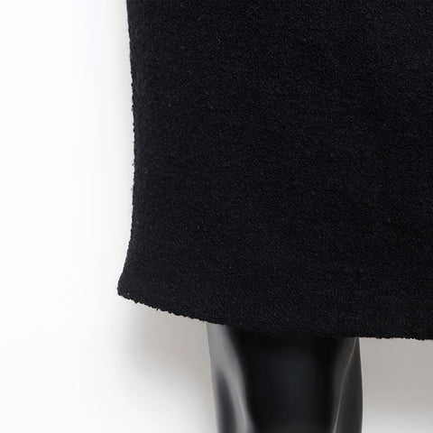 香奈儿可可商标按钮女士羊毛1990年代设置西装黑色WS12046