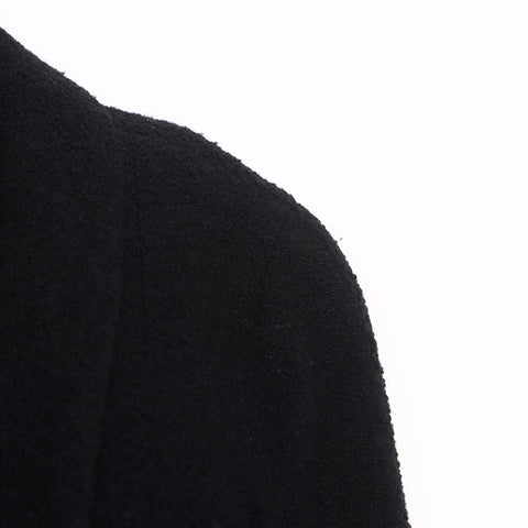 香奈儿可可商标按钮女士羊毛1990年代设置西装黑色WS12046