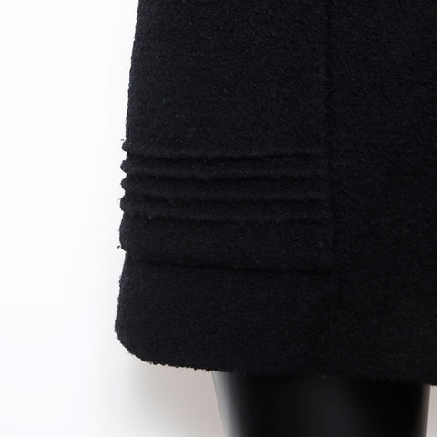 香奈儿可可商标按钮女士羊毛1990年代设置西装黑色WS12046