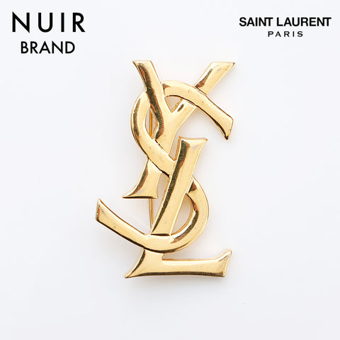 Yves Saint Laurent YVES SAINT LAURENT logo YSL brooch gold WS12048