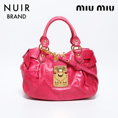 miu miu miu徽标2way收集的肩带粉红色WS12052