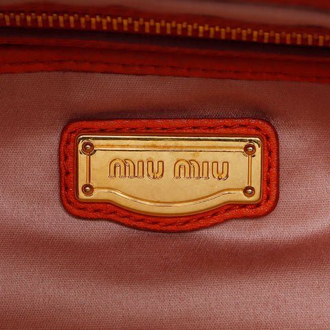 miu miu miu 2013徽标2way皮革肩带橙色WS12053