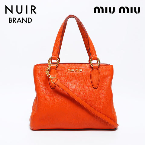 miu miu miu 2013徽标2way皮革肩带橙色WS12053