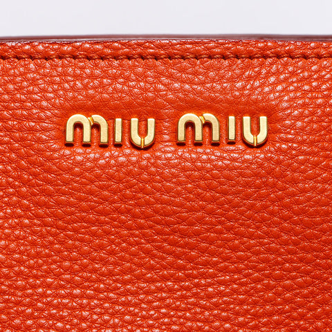 miu miu miu 2013徽标2way皮革肩带橙色WS12053