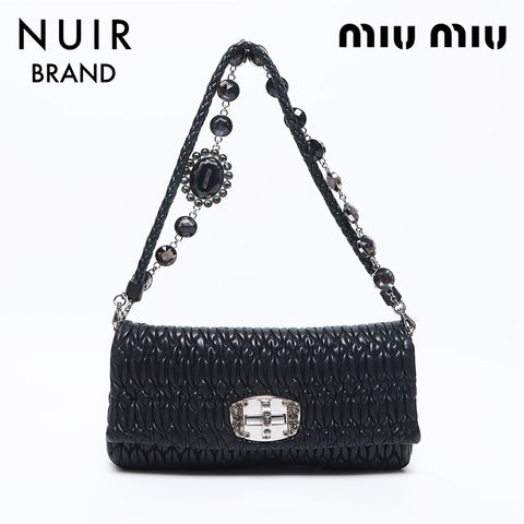 miu miu miu nappa晶体晶体马纳西（Materasse）手提包黑色WS12055