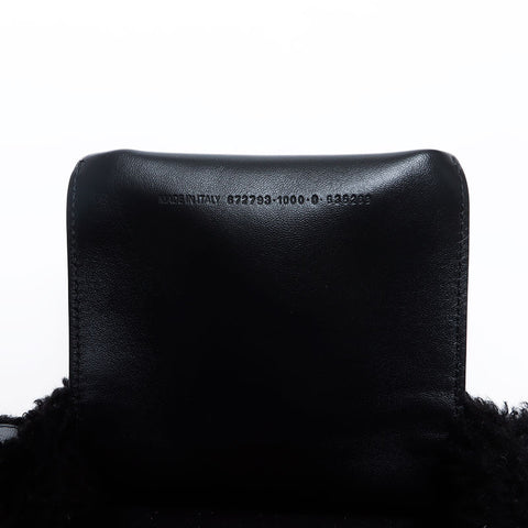 BALENCIAGA Everyday 2.0 2way Fur Boa Handbag black WS12056