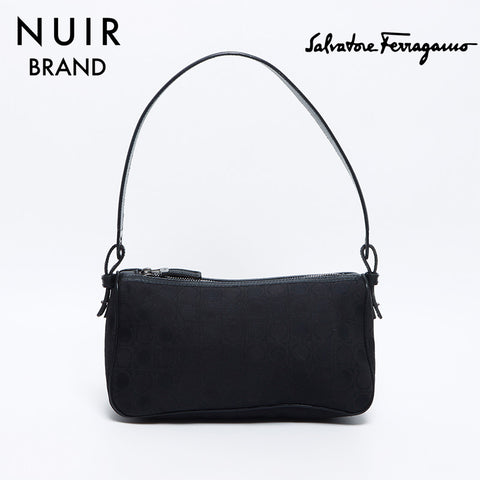 Salvatore Ferragamo Salvatore Ferragamo徽标Gancini手提包黑色WS12059