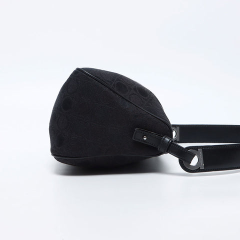 Salvatore Ferragamo Salvatore Ferragamo徽标Gancini手提包黑色WS12059