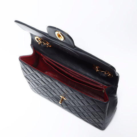 CHANEL COCO Mark Big Matrasse 3 号小羊皮 13.4 英寸单肩包黑色 WS12063
