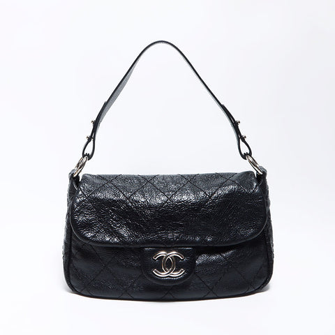Chanel Coco Mark Mark Wild Stitch上的14号手提包黑色WS12064