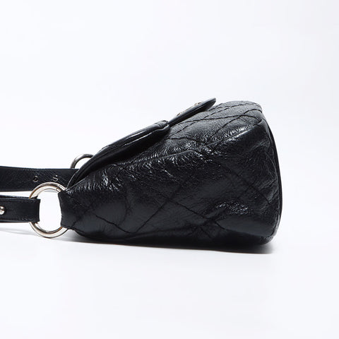 Chanel Coco Mark Mark Wild Stitch上的14号手提包黑色WS12064