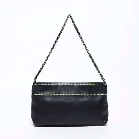Chanel Chanel徽标LAMBSKIN第9个单位2004-2005链链黑色WS12065