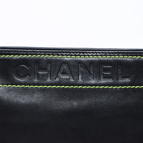 Chanel Chanel徽标LAMBSKIN第9个单位2004-2005链链黑色WS12065