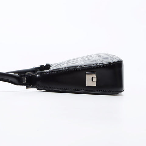 Salvatore Ferragamo徽标Gancini皮革手提包黑色WS12067