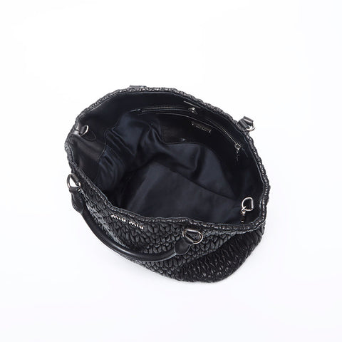Miu miu miu nappa cristal bagin noir ws12069