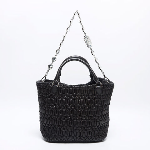 Miu Miu Nappa Kristall Umhängetasche schwarz WS12069